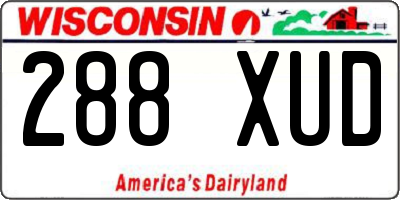WI license plate 288XUD