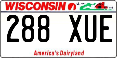 WI license plate 288XUE