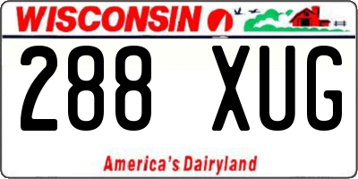 WI license plate 288XUG