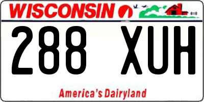 WI license plate 288XUH