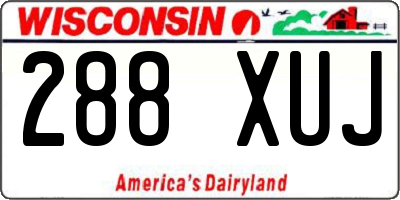 WI license plate 288XUJ