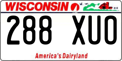 WI license plate 288XUO