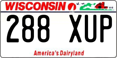 WI license plate 288XUP