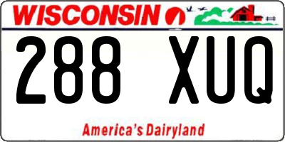 WI license plate 288XUQ
