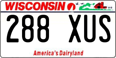 WI license plate 288XUS