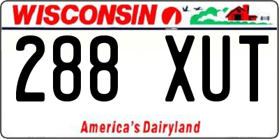 WI license plate 288XUT