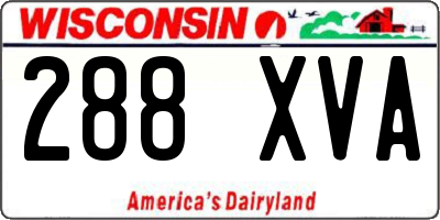 WI license plate 288XVA