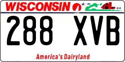 WI license plate 288XVB