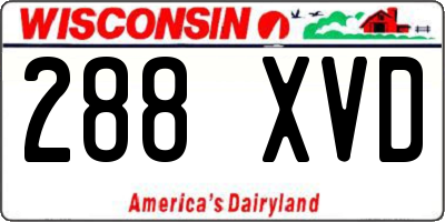 WI license plate 288XVD