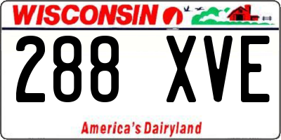 WI license plate 288XVE