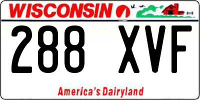 WI license plate 288XVF