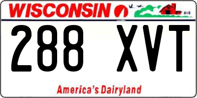 WI license plate 288XVT