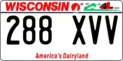WI license plate 288XVV