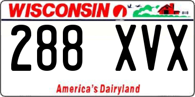 WI license plate 288XVX