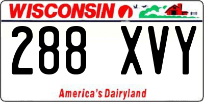WI license plate 288XVY