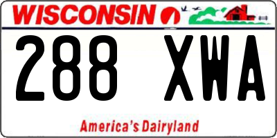 WI license plate 288XWA