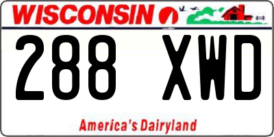 WI license plate 288XWD