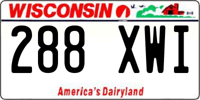 WI license plate 288XWI