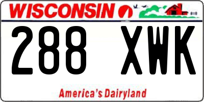WI license plate 288XWK