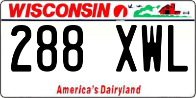 WI license plate 288XWL