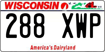 WI license plate 288XWP