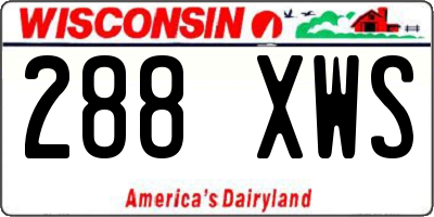 WI license plate 288XWS