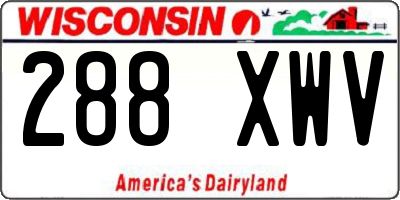 WI license plate 288XWV