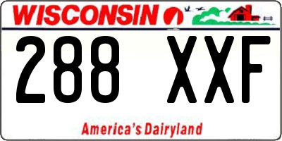 WI license plate 288XXF