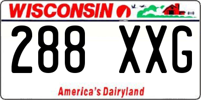 WI license plate 288XXG