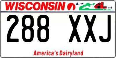 WI license plate 288XXJ