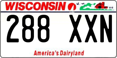 WI license plate 288XXN