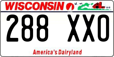 WI license plate 288XXO