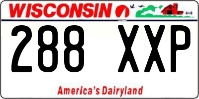 WI license plate 288XXP