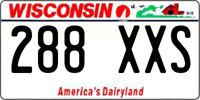 WI license plate 288XXS