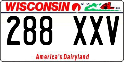WI license plate 288XXV