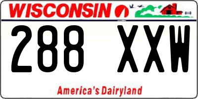 WI license plate 288XXW