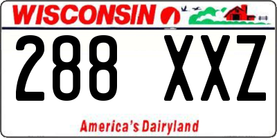 WI license plate 288XXZ