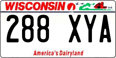 WI license plate 288XYA