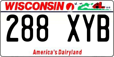 WI license plate 288XYB