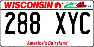 WI license plate 288XYC