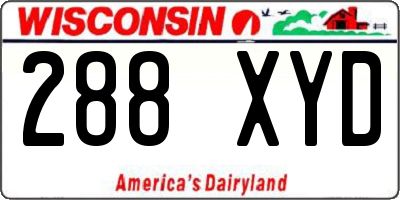 WI license plate 288XYD