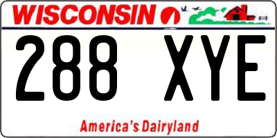 WI license plate 288XYE