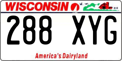 WI license plate 288XYG