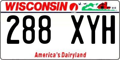 WI license plate 288XYH
