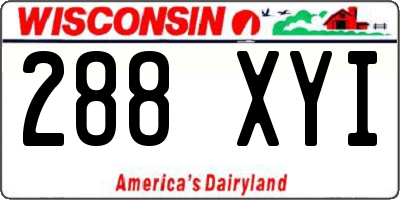 WI license plate 288XYI
