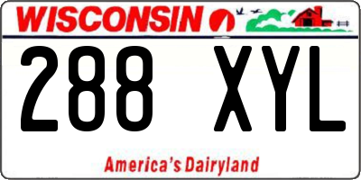 WI license plate 288XYL