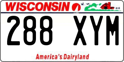 WI license plate 288XYM