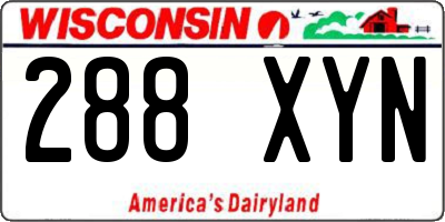 WI license plate 288XYN