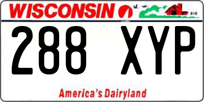 WI license plate 288XYP