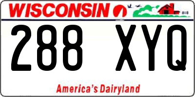 WI license plate 288XYQ